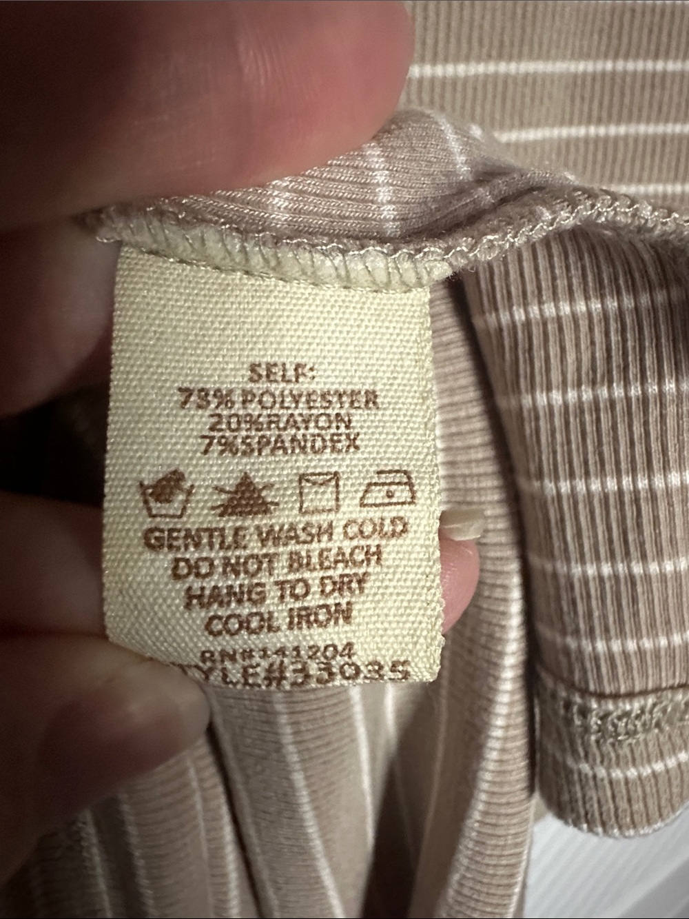 Hem & Thread Taupe-Striped Ruffle Edge Tank - Picture 6 of 8